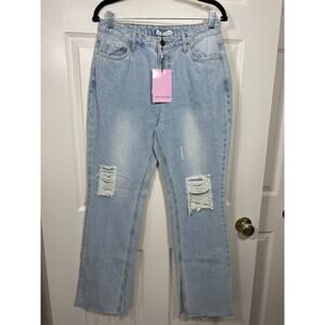 New Avec Les Filles Womens 29 High Waisted Mom Jeans Punk Edgy 90s Classic